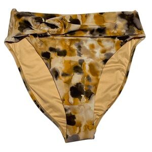 BCBGMAXAZRIA STYLISH SWIM BIKINI HIGH WAIST BOTTOM WOMEN TAN AND BROWN SIZE 12